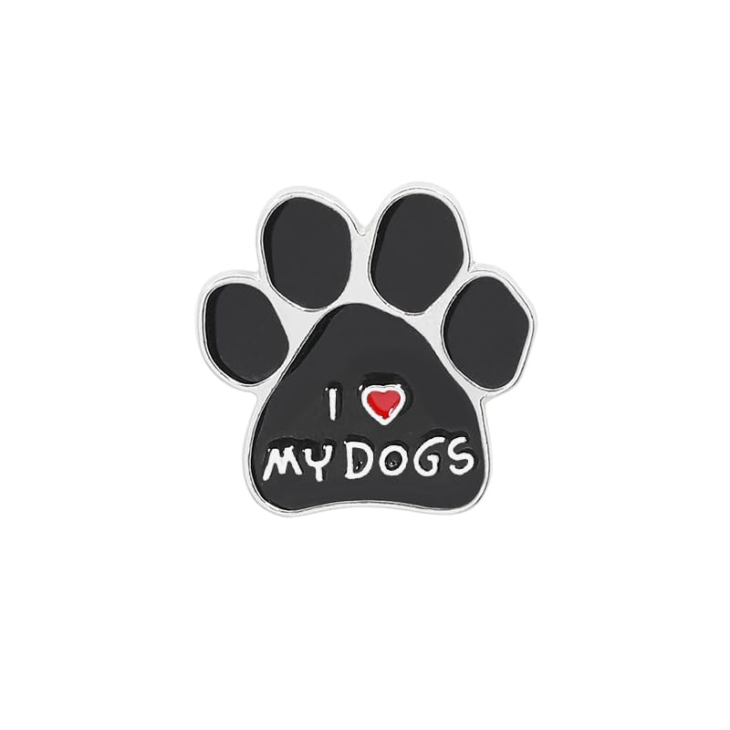 Image of I Love My Dogs Artist Brooch Shiny Jewelry Art Student Graduation Souvenir Gift Brooch Drip Oil Painted Enamel Pin Suitable
