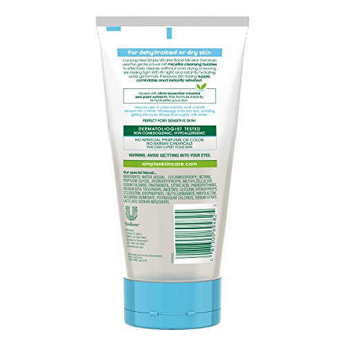 Image of Simple Water Boost Micellar Facial Gel Wash for Sensitive Skin, 5 Ounce (Pack of 3)