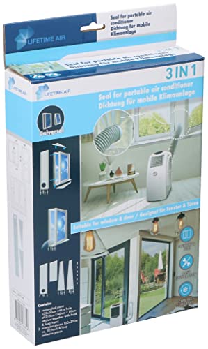 Lifetime Air Fensterabdichtung 320cm Für Mobile Klimageräte und Abluft-Wäschetrockner, Window Kit Universal passend für alle Schlauchgrößen, Wasserdicht, Winddicht