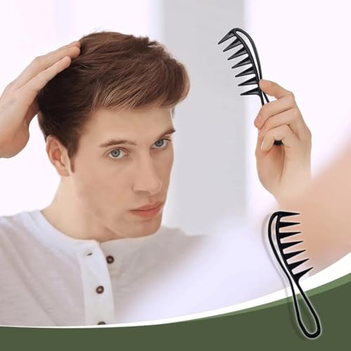 Image of Wide Tooth Comb for Curly, Wavy & Thick Hair - Detangling Comb for Wet & Dry Hair - Anti-Breakage, Softening Hair Tool for Men & Women