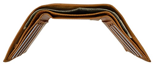 MARSHAL New Genuine Leather Tri-fold Mens Wallet Tan #553