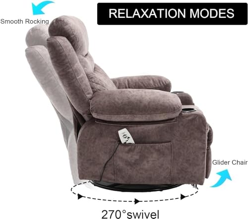 Sillón giratorio reclinable con masaje color único miniatura 4