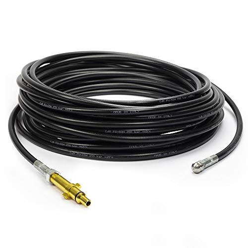 IDROBASE Hidrolimpiadora de alta presion compatible Nilfisk y Annovi Reverberi: kit limpieza tuberías fregaderos, manguera lavadoras, desatascador tuberias y limpiador canalones y bajantes (15m)