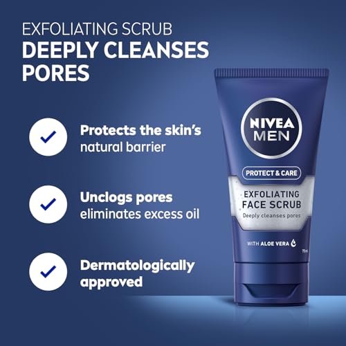 NIVEA MEN Exfoliating Face Scrub with Aloe Vera - 75ml - Image 2