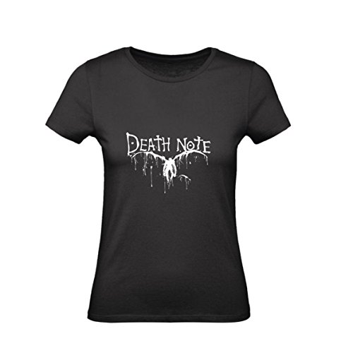  T-Shirt Donna Cotone Basic Super vestibilità Top qualità - Death Note - Divertente Humor Made in Italy (Nero, S)