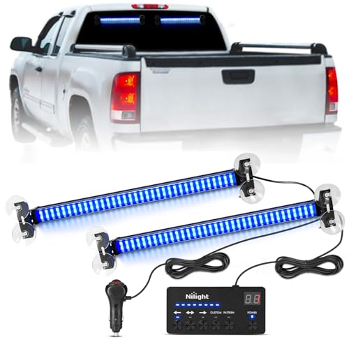 Image of Nilight 144 LED Strobe Traffic Advisor Light Bar Blue with Controller
