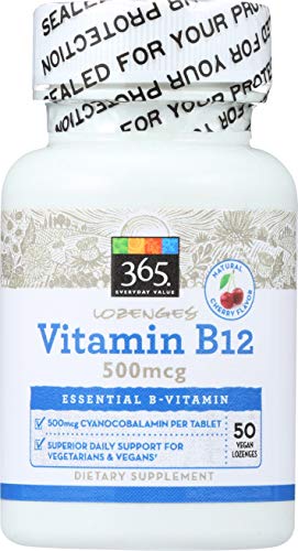 365 Everyday Value, Vitamin B12 500Mcg Lozenges, Cherry Flavor, 50 Ct #TOP14