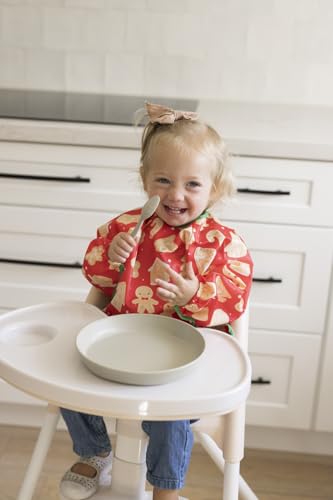 Image of Tiny Twinkle Long Sleeve Bib for Babies & Toddlers | Waterproof Smock Bib for Eating | Machine Washable & Mess-Proof Feeding Essentials | Newborn Shower Gift (Gingerbread, 6-24M)
