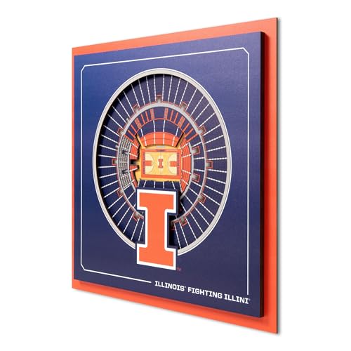 Image of YouTheFan Officially-licensed NCAA Stadium Series 3D Wall Art - multi-layer team stadium replica, detailed sports fan gift, indoor decor
