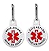 I HAVE ASTHMA INHALER INSIDE White Medical Alert 2-Pack 1 Zipper Pull Charms