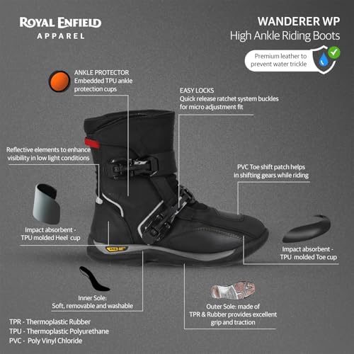 Image of Royal Enfield Wanderer Black Riding Boots