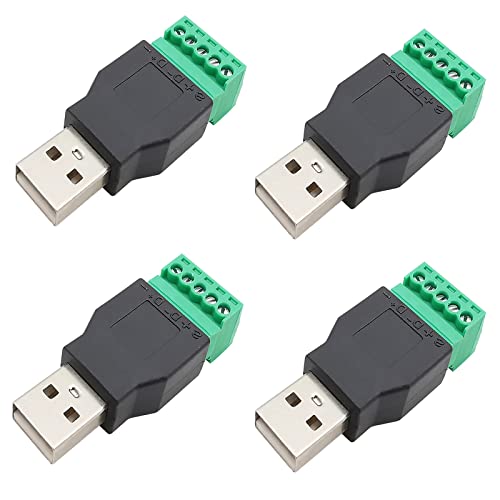 Conector USB 2.0 A con Terminal Tornillo 4 Pcs miniatura 1