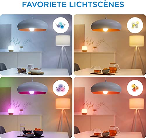 WiZmote Fernbedienung (inkl. Batterien), smarter Lichtschalter zur Lichtsteuerung aller WiZ Lampen und Leuchten im gesamten Haus, schwarz