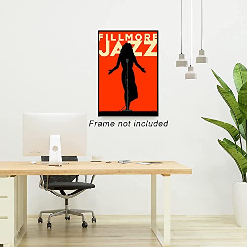 Laxmhe Jazz Poster Jazz Print Classic Collocation Music Wall Art, Black And Red Art Poster And Print, Room Aesthetic Music Poster, Minimalist Home Decor Wall Decorative #TOP6