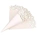 SIMUER Mariposa Conos Papel Boda Blanco,50 pcs Cono de Papel Blanco de Boda para Petalos, Confeti y Arroz con Adhesivo de Doble Cara Decoración Boda