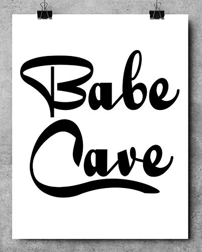Babe Cave Poster - Great Girl Room Decor, Dorm Room Essentials, Preppy Room Minimalist Decoration, Teen Room She Shed Sign Gift, 11x14 Unframed Typography Art Print Poster, Black and White - Image 7