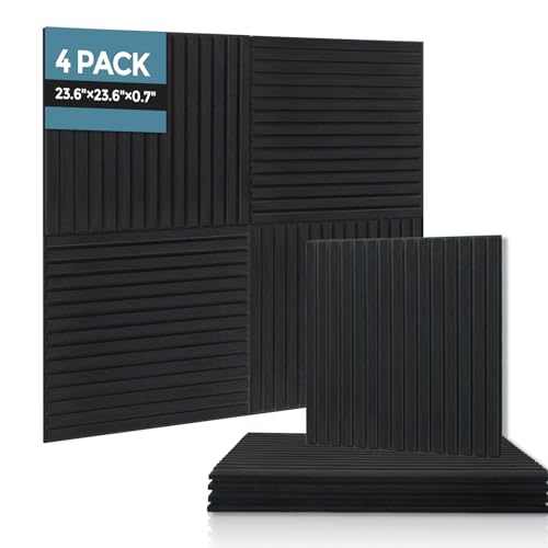 AKUMAX 4 Pack Wood Panels-3D Slat Wall Panelling for Wall-Ceiling