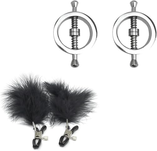 FLUTOY Nippelklemmen Brustwarzen Set,BDSMs Spielzeug hart Sex Spielzeug ab 18 für Paare extrem Brustwarzen Stimulator Frau SM Sexspielzeug extreme Paare BDSMs Toys (2 Paar)