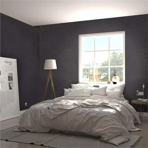 Papel pintado pared vinilo extraíble y autoadhesivo textura seda negra relieve 6