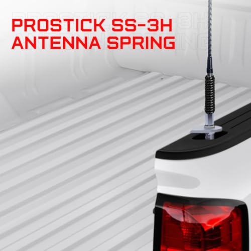 Image of SS-3H Black CB Antenna Spring Mount, Black Heavy Duty Stainless Steel CB Spring Fit for Up to 60 inch Long Standard 3 /8 inch x 24 Threads Mobile /in-Vehicle CB Radio Antenna Mount