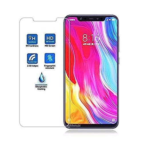 MUNDDY Protector de Pantalla para XIAOMI Mi 8 Cristal Vidrio Templado Premium Calidad,Espesor 0,30 mm,2.5D Round Edge,[9H Dureza] [Alta Transparencia] [Sin Burbujas]