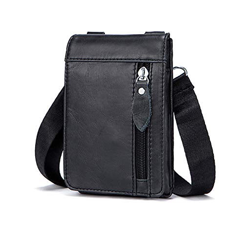 Riñonera de cuero para hombre de 6.5" y bolso de hombro vertical