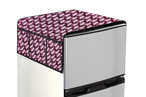Image of The Furnishing Tree Fridge Top Cover Compatible for Samsung RT37C4512S8 /HL, 322 LTR WxL 65x111 in CM Symmetric Pattern Voilet