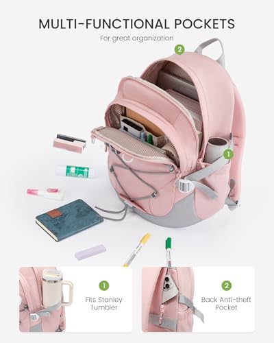 LOVEVOOK Schulrucksack Teenager Mädchen, Schulranzen 5 Klasse, Rucksack Kinder mit Brustgurt, Schultasche Damen leicht, School Bag Kinderrucksack ab 8 Jahre für Kindergarten Schule Uni Freizeit