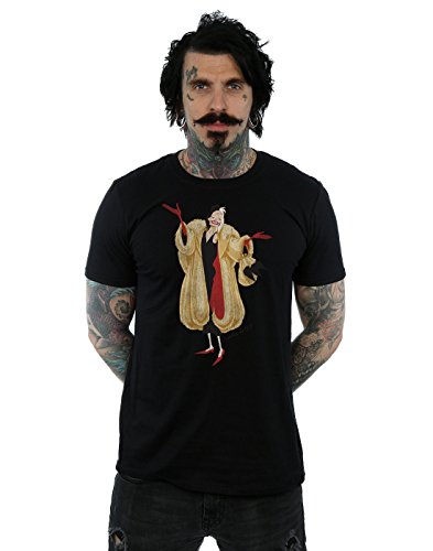 Disney Men's 101 Dalmatians Classic Cruella De Vil T-Shirt XX-Large Black