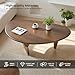 Solid Wooden Modern Triangle Coffee Table: Unique Funky Coffee Tables for Living Room, Oval Mid-Century Irregular Abstract Tea Tables for Patio Office Balcony Bedroom (Walnut, 33