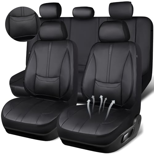 CAR PASS Nappa Leather Car Seat Covers Full Set, Water