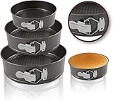 Yumatouch Springform Pan Set, 4' 7' 9' Nonstick Cheesecake Pan, Round Cake Pans, Leakproof Cake Tins with Removable Bottom, Springform Cake Pans Baking Pans
