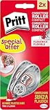 Pritt Flex Roller, Bianchetto a nastro per coprire ogni errore, Correttore a nastro riscrivibile, Cancellino a nastro per frasi e lettere singole, Confezione da 2 (4.2mmx10m)