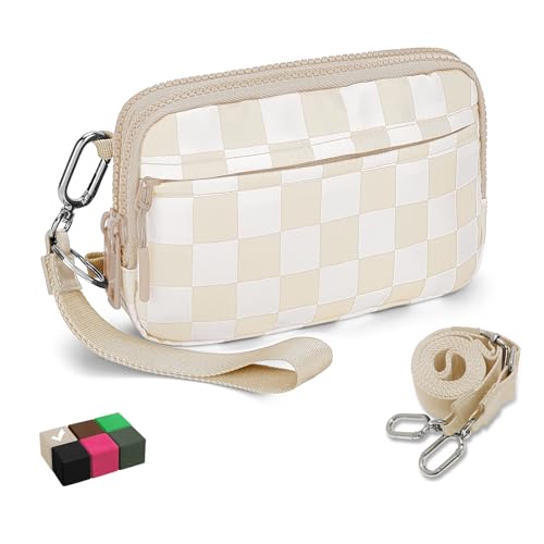 WOOMADA Checkerboard Wristlet Wallets for Women