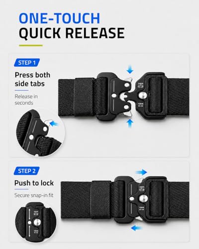 Image of Mens Belt, Tactical Military Utility Rigger Work 1.25 Inch Belts for Men Women with Quick Release Buckle