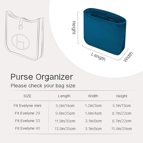 Image of DGAZ Moon Fits for Hermes Bag Insert, Premium Silk Purse Organizer Insert, Smooth Touch & Lightweight,Luxury Handbag Organizer with Gift Box Fits For Evelyne 33(Blue jean)