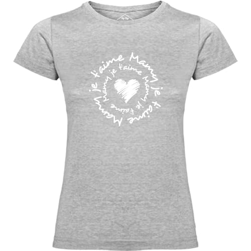 T-Shirt Mamy Je t'aime Gris Idéal pour les Dimanches en Famille et Balades