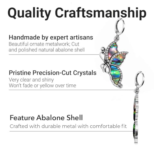 Abalone Shell Earrings for Women - Butterfly Jewelry Anniversary Birthday Engagement Birthday Gifts for Her4