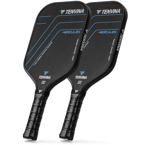 TENVINA Pickleball Paddles Set of 2, Multi-Layer T700SC Textured Carbon Fiber Pickleball Paddle,