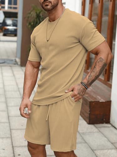 SHIENZY Men's Casual Solid Printed Night Suit Co-Ord Set || T-Shirt and Shorts Nightwear Set || Sleepwear/Loungewear for Regular Wear (1524SHZ_CRM_XL) - Image 3 thumbnail