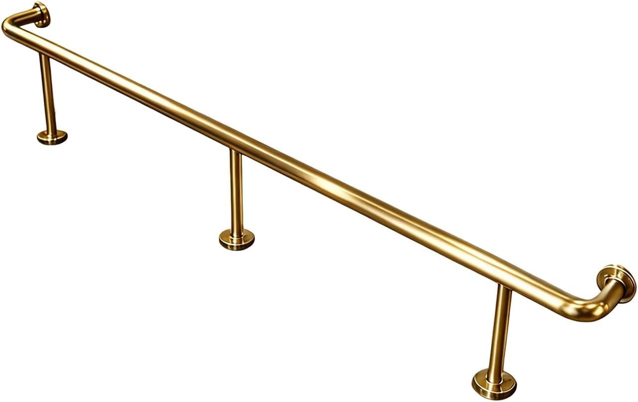 Hgouhk Gold Bar Foot Rail Kit Heavy Duty Bar Foot Rail Kit For Indoor Wall Mounted Rest For Restaurant Kitchen Cafe Library Counter(,3.5M/11.48Ft)