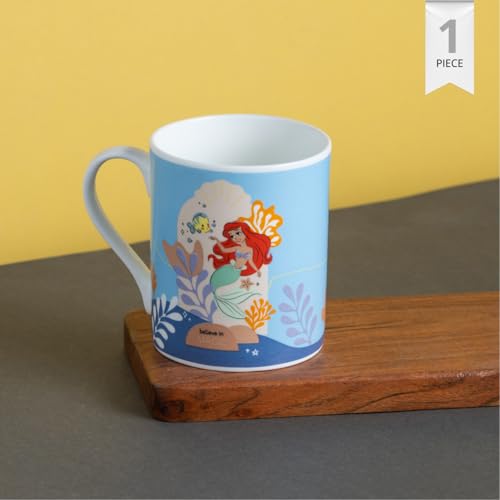 Image of Clay Craft - Official Disney Mugs : The Little Mermaid Ariel Print, Fine Ceramic Coffee Mug, 360 Ml |Cartoon Character Gift Mug for Kids & Adults | Microwave & Dishwasher Safe