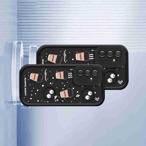 Image of Compatible for Samsung Galaxy A14 5G Cute Fun 3D Ball Cartoon Coffee Liquid Silicone Soft Case Phone Case Back Cover for Samsung Galaxy A14 5G (Black)