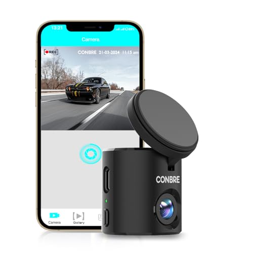 Image of Conbre Blackbox 2MP Wide Angel Full HD Car Dash Camera | Super Capacitor | WiFi Direct Connect | Emergency Recording | Easy DIY Set Up | Upto 256GB SD Card (Jet Black) (Blackbox)