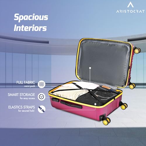 Image of Aristocrat Vortex Plus | Set of 2 Trolley Bag, 55+65 Cm, Small+Medium Hardside Luggage | 8 Wheels, Combination Lock | Polycarbonate | 3 Year International Warranty | Maroon