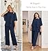 Hanna Nikole Mother of The Bride 2 Piece Navy Plus Pant Suit Cape Sleeve Chiffon Pant Suits Set 16 Plus