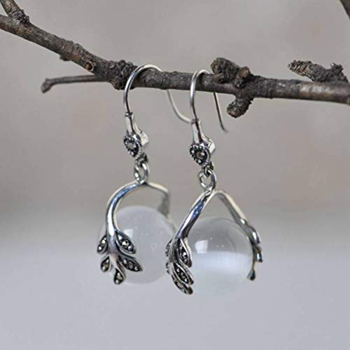 Gouttes d'oreille en argent S925 et opale à offrir pour elle