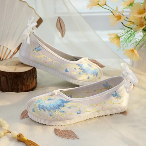 2025 Women's Chinese Style Exquisite Embroidered Shoes Elegant Cheongsam Hanfu Flat Shoes Casual Comfort Slip-on Walking Shoes Stage Performance Oriental Shoes4