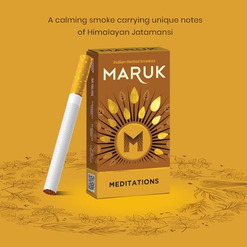 Image of Maruk Meditations - Premium Herbal Smokes | No Nicotine, No Tobacco, No Additives | Patented | Made with Pure 100% Ayurvedic Herbs | Quit Smoking Cigarette Alternative (20 Packs, 200 Sticks)