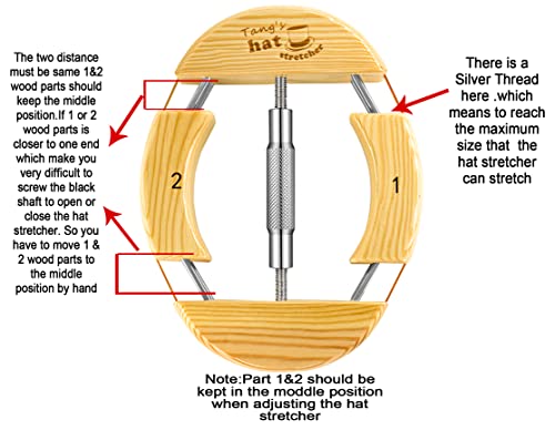 Tang's 4 Way Hat Stretcher For Fitted Hats,Heavy Duty Adjustable Turnbuckle, Easy To Use Women Cowboy Fedora Baseball Caps #TOP6